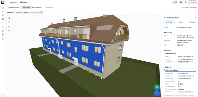 Ukázka 3D modelu v digitálním prohlížeči