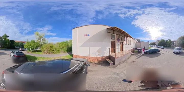 Panoramatický záznam venkovních prostor u staveniště