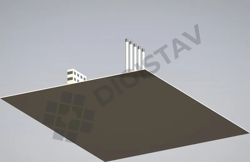 Nadhled na digitální 3D model areálu kotelny