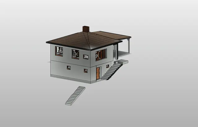 3D model domu – pohled