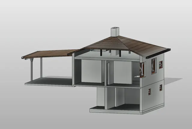 3D model – řez domem