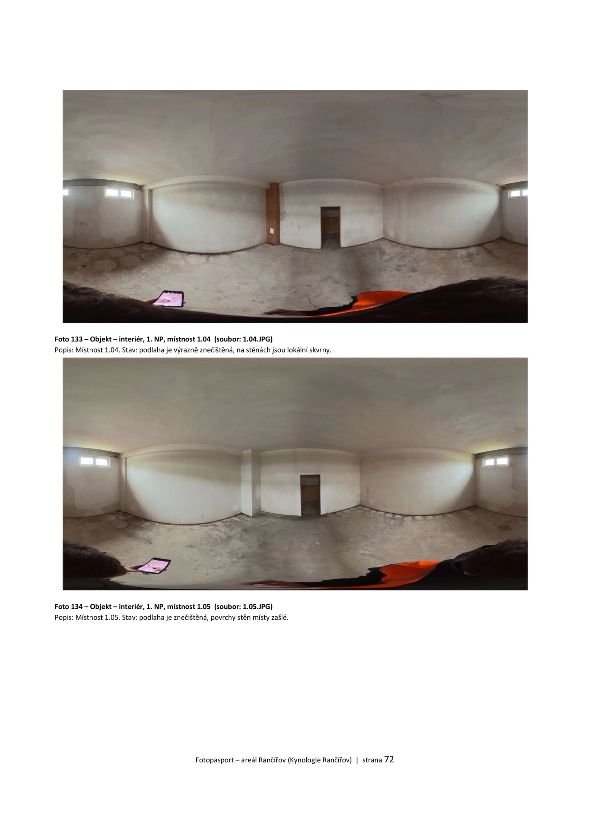 Ukázka hotové dokumentace – strana 360° interiérového fotopasportu
